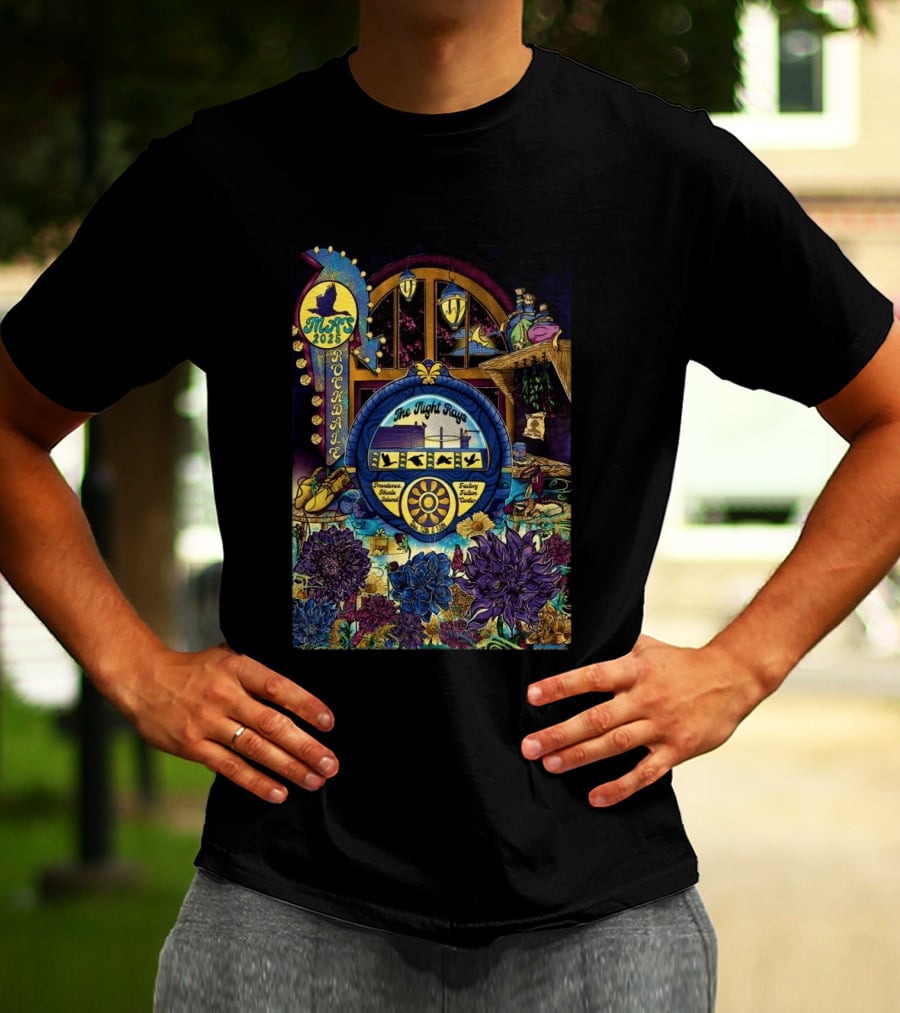 Rockadame Mats 2025 The Night Rays Providence Rhode Island Factory Ticket Center T-Shirt