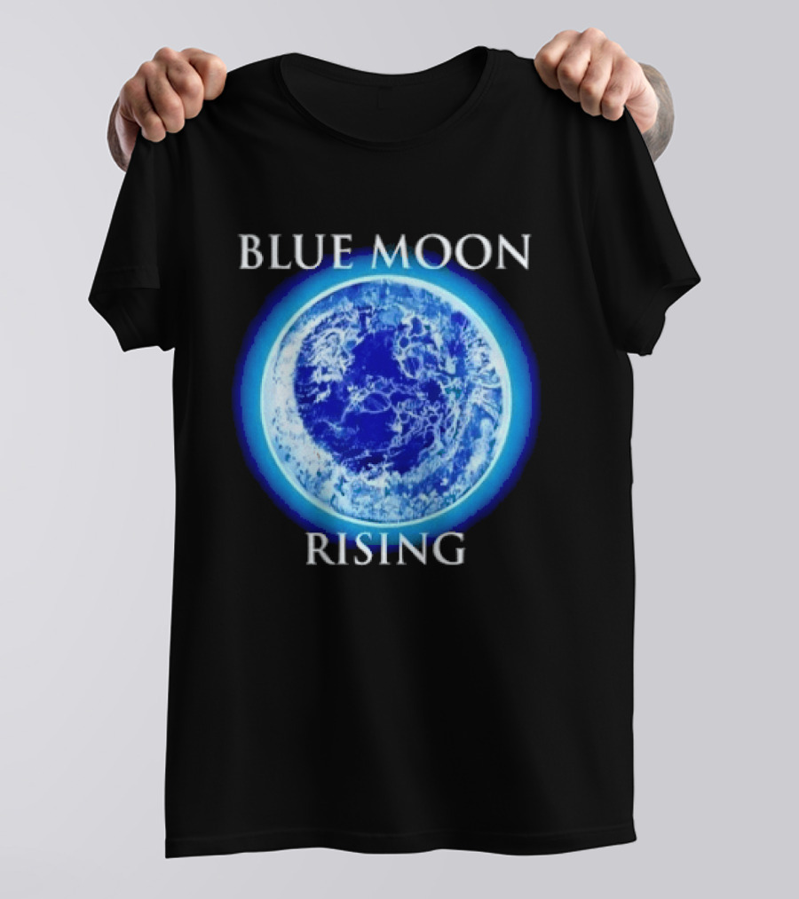 Blue Moon Rising Astronomy Celestial Night Sky Planetary T-Shirt