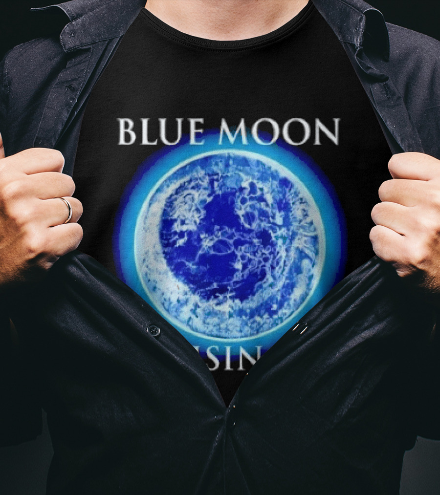 Blue Moon Rising Astronomy Celestial Night Sky Planetary T-Shirt