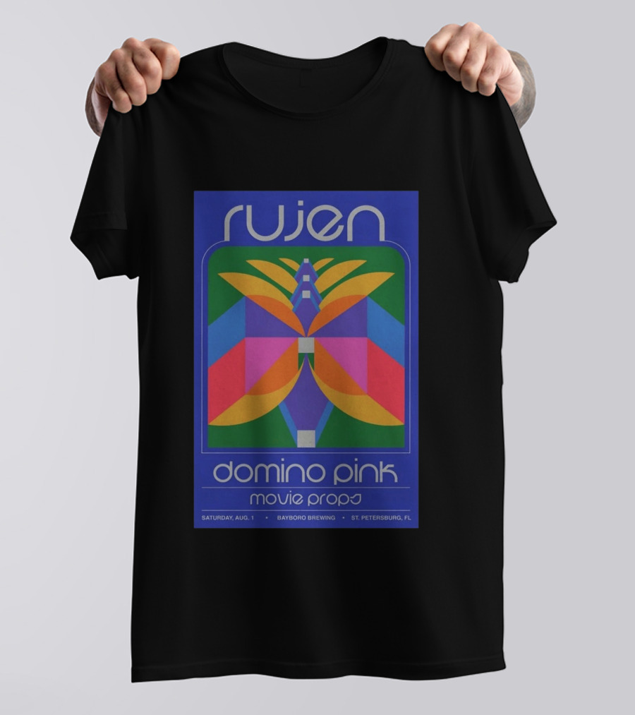 Rujen Domino Pink Movie Props Saturday August 1 Bayboro Brewing St. Petersburg FL T-Shirt