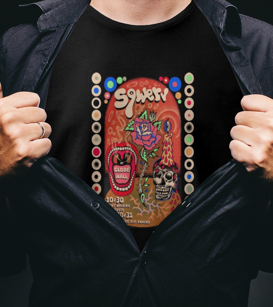 Sqwerv Globe Hall Denver October 30 31 2026 Giant Walking Robots Hip Snacks T-Shirt