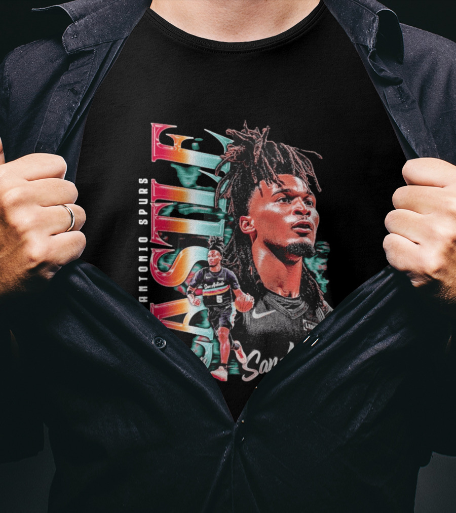 Stephon Castle San Antonio Spurs Player Collage Rent Free T-Shirt
