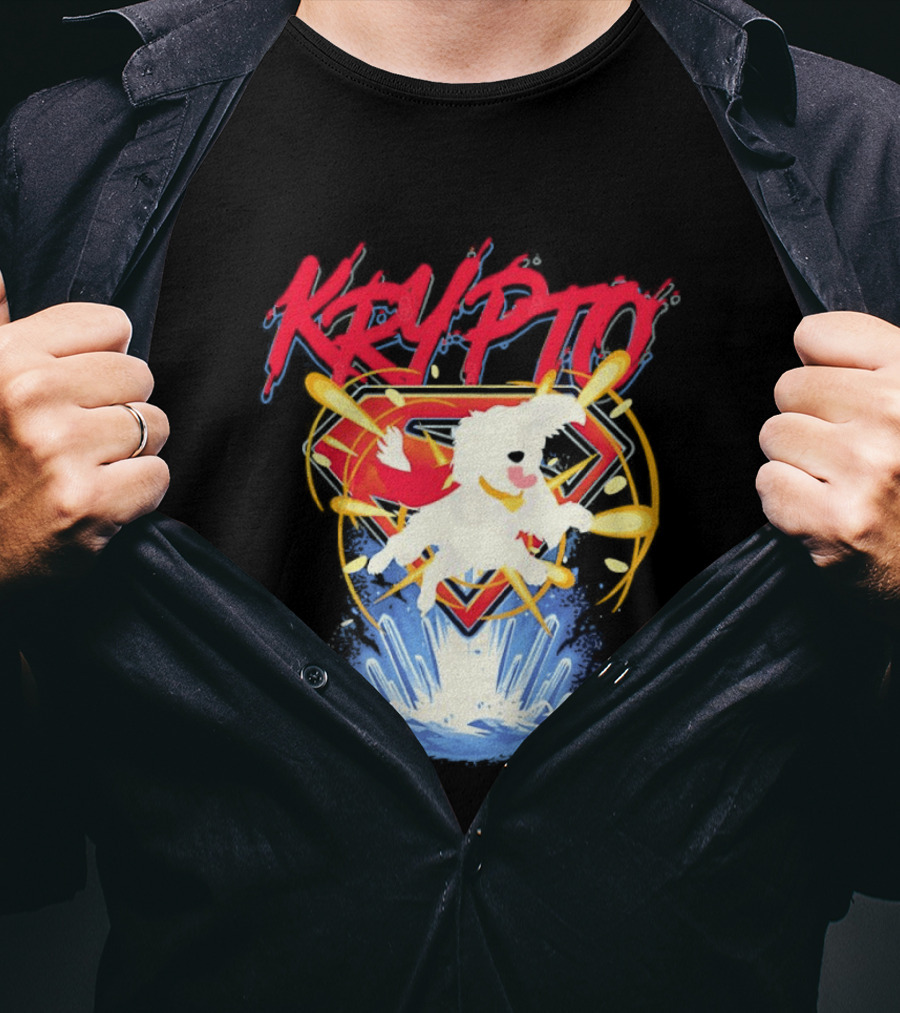 Krypto The Superdog With Superman Symbol And Skateboard T-Shirt