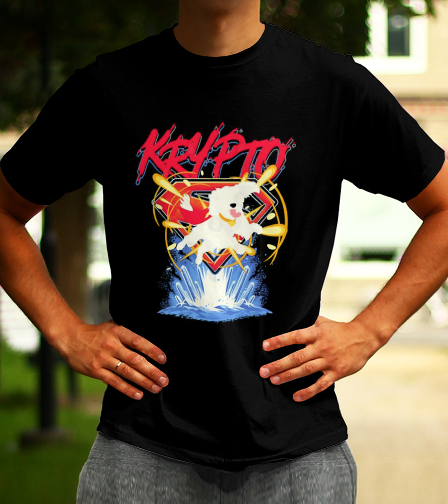 Krypto The Superdog With Superman Symbol And Skateboard T-Shirt