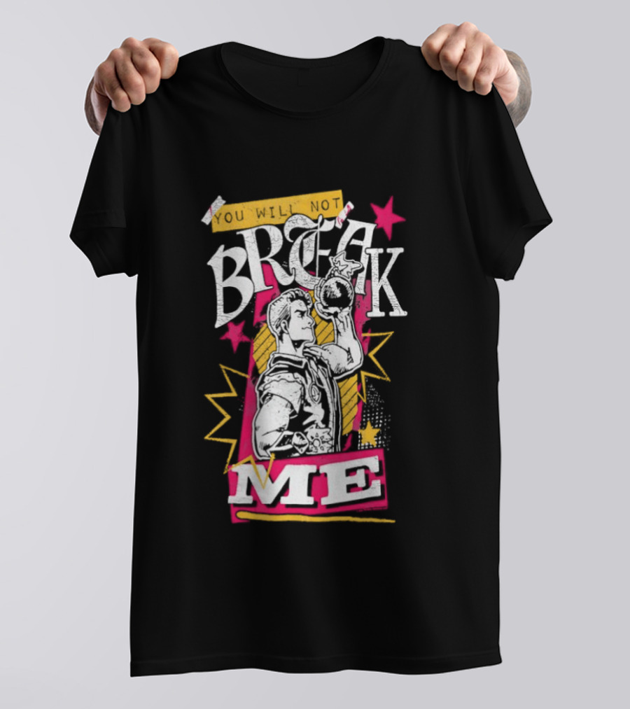 Break Me Bomb Guy Bold Typography Power Starburst T-Shirt