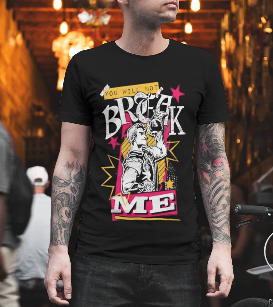 Break Me Bomb Guy Bold Typography Power Starburst T-Shirt