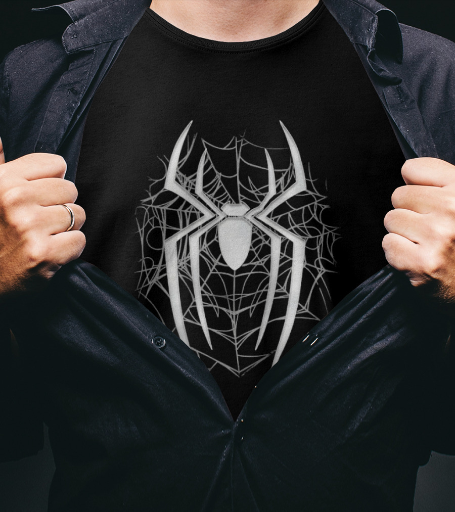 Marvel Spider Man Brand New Day Dark Spiderweb White T-Shirt