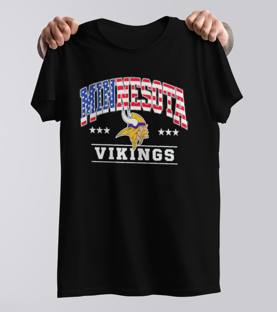 Minnesota Vikings Americana 250th Anniversary Stars And Stripes T-Shirt
