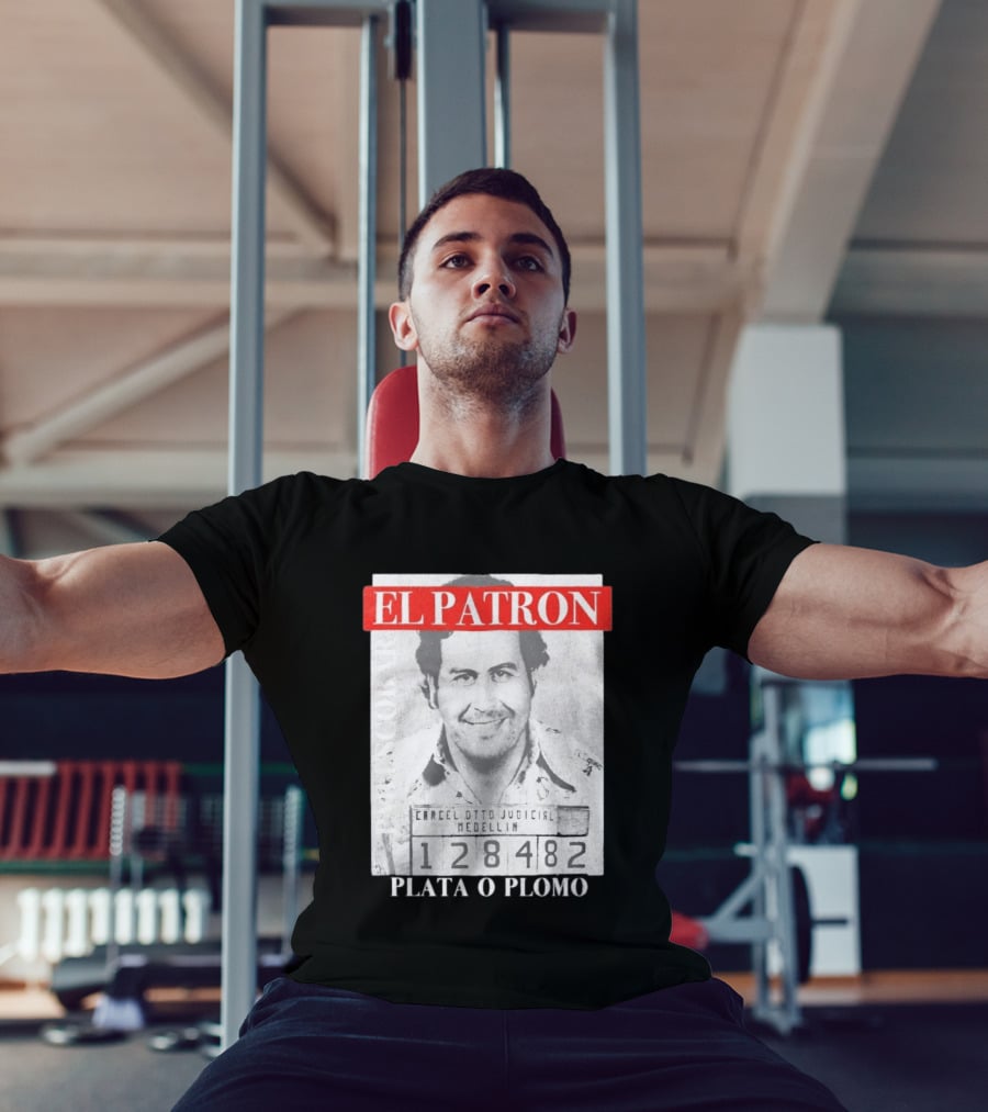 Pablo Escobar Shot El Patron Plata O Plomo Medellin 128482 T-Shirt