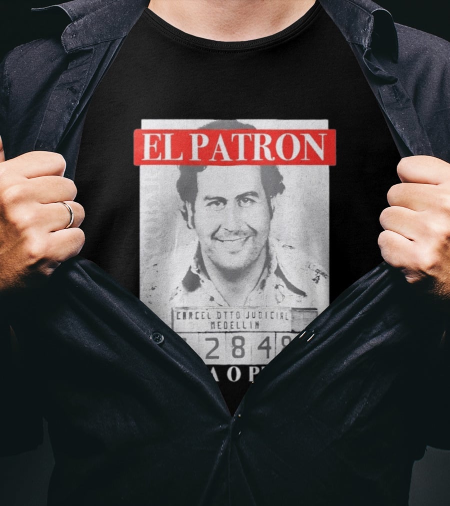 Pablo Escobar Shot El Patron Plata O Plomo Medellin 128482 T-Shirt