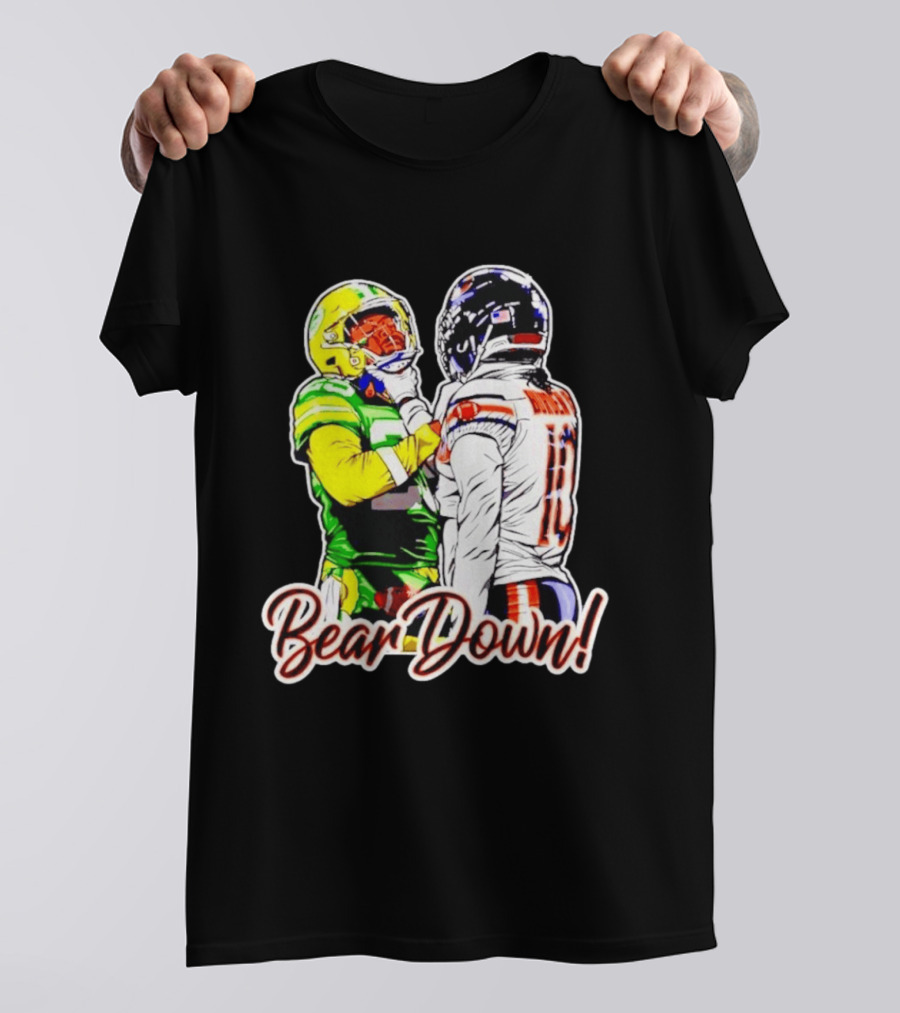 Aaron Rodgers Green Bay Packers Versus Luther Burden III Chicago Bears Bear Down Rivalry T-Shirt