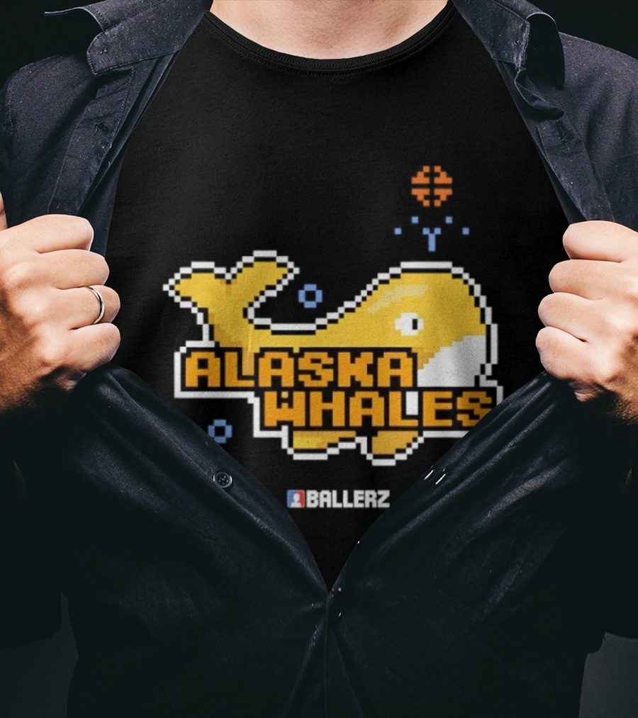 Alaska Whales Ballerz Pixel Whale T-Shirt