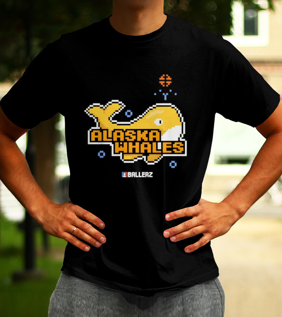 Alaska Whales Ballerz Pixel Whale T-Shirt