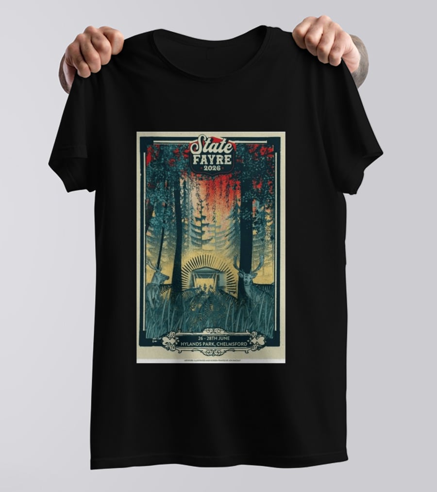 State Fayre 2026 Hylands Park Chelmsford June 26 28 Forest Deer Scene T-Shirt