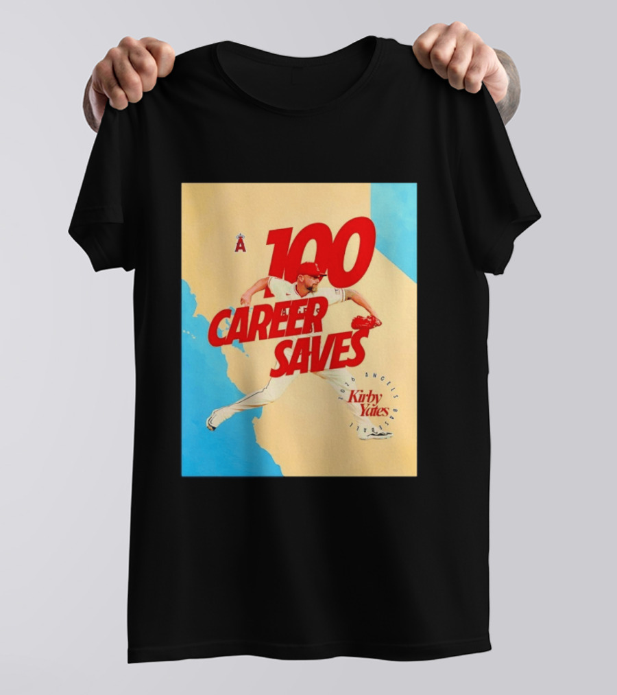 Los Angeles Angels Kirby Yates 100 Career Saves Milestone 2026 T-Shirt