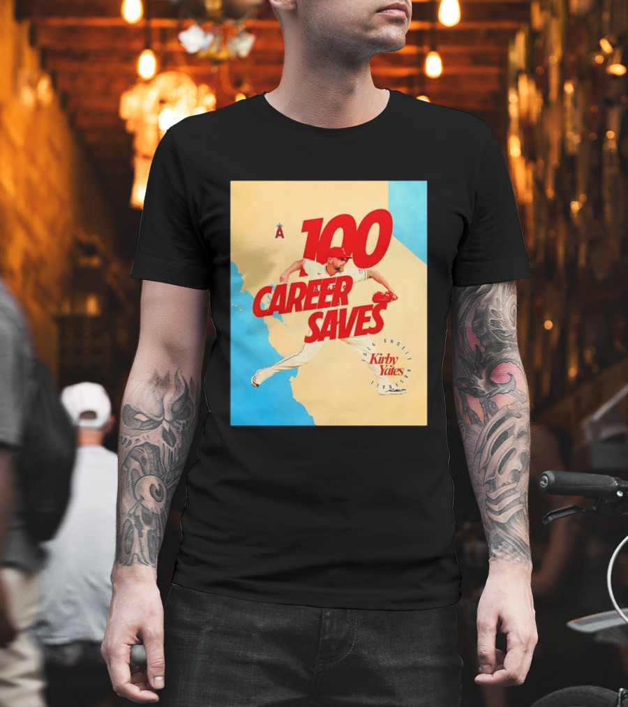 Los Angeles Angels Kirby Yates 100 Career Saves Milestone 2026 T-Shirt
