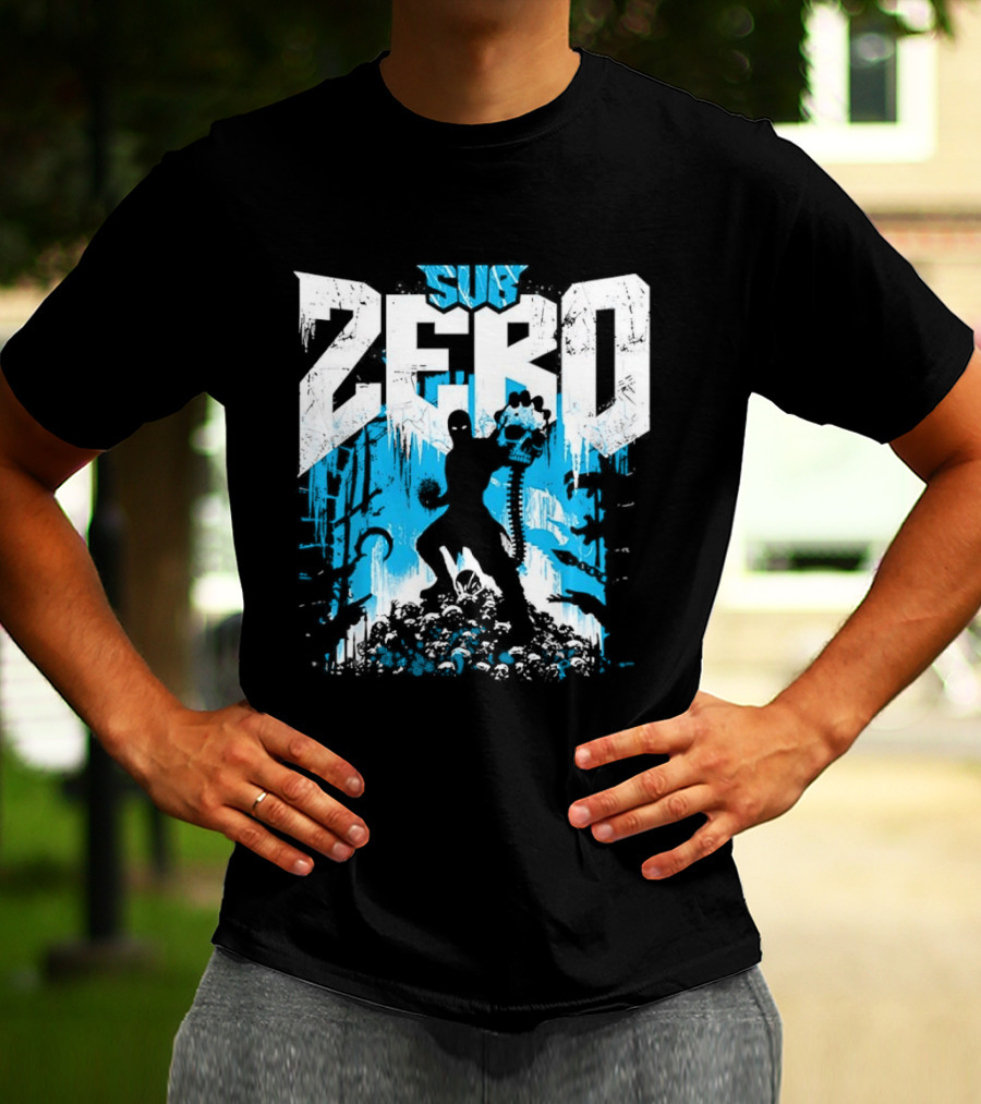 Mortal Kombat Sub Zero Ice Blue Silhouette And Freeze T-Shirt