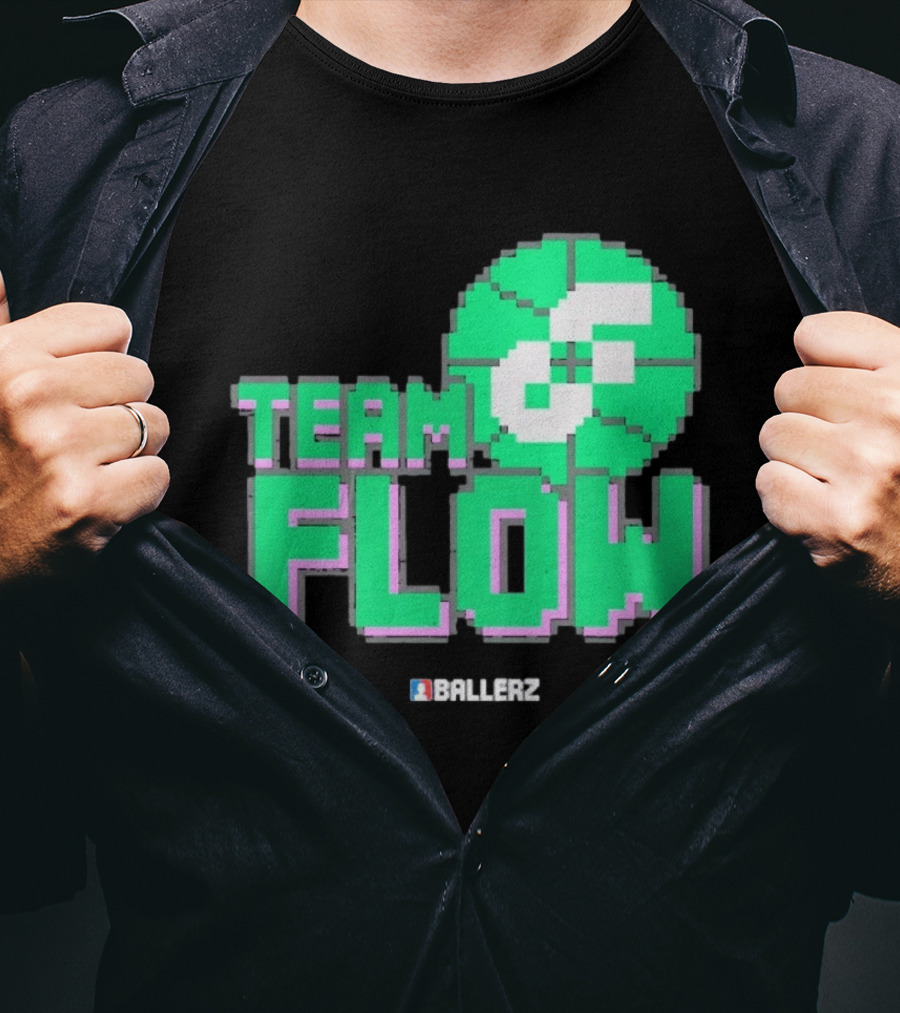 Team Flow Ballerz Pixel Basketball T-Shirt