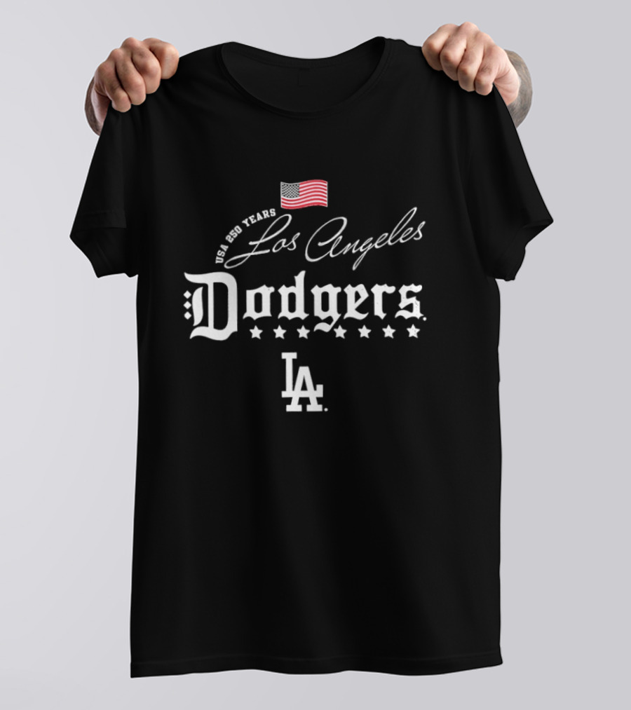 Los Angeles Dodgers MLB USA 250 Years Celebration Happy 4th Of July T-Shirt