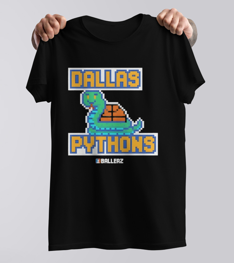 Dallas Pythons Ballerz Basketball Pixel Snake T-Shirt