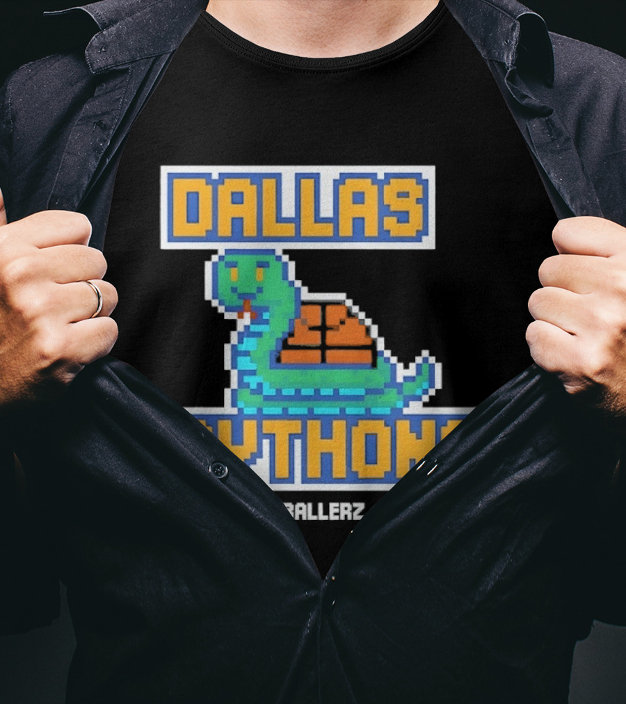 Dallas Pythons Ballerz Basketball Pixel Snake T-Shirt
