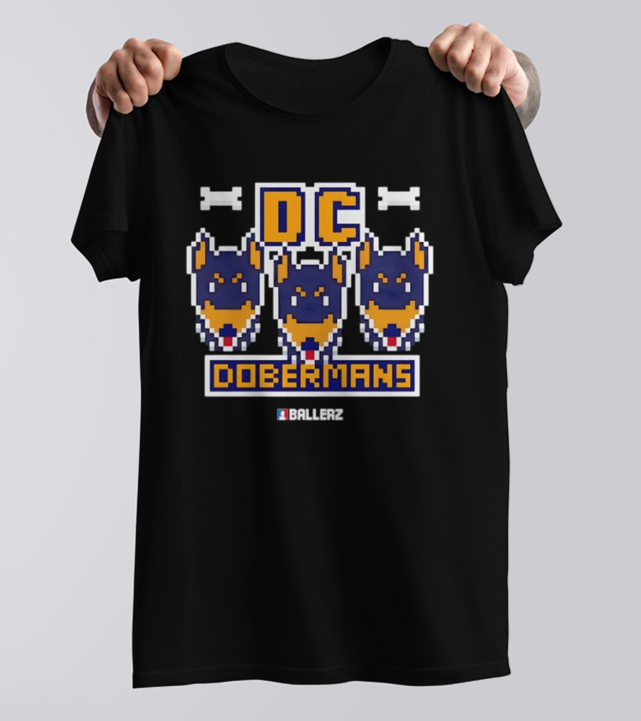 DC Dobermans Ballerz Doberman Dog Pixel T-Shirt
