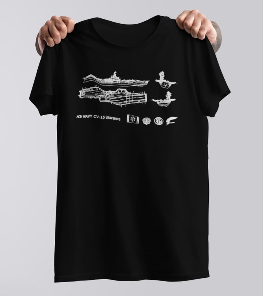 FCU Navy CV 15 Endurance Aircraft Carrier Blueprint Diagrams T-Shirt