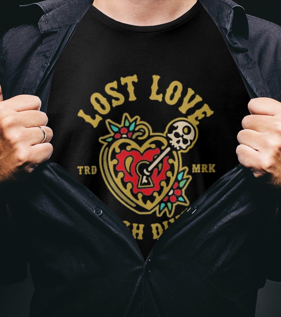 Lost Love High Dive Heart And Key Vintage Tattoo T-Shirt