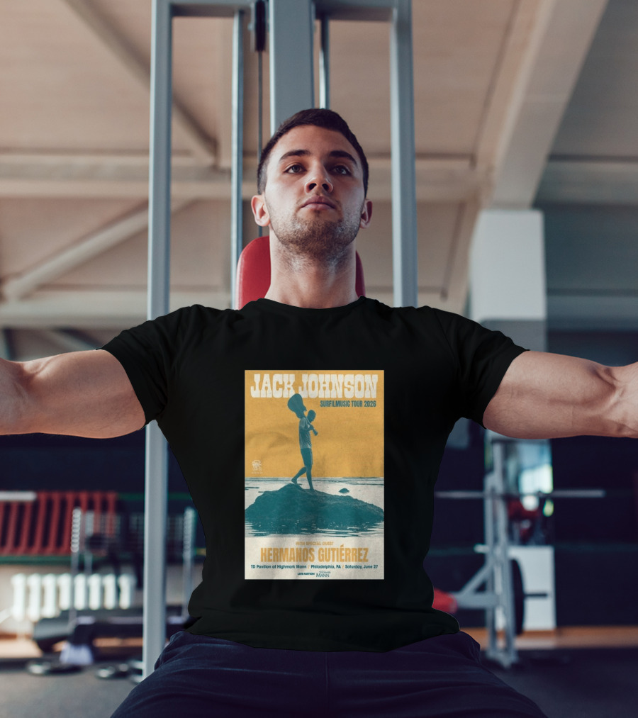 Jack Johnson Surfmusic Tour 2026 Philadelphia TD Pavilion With Special Guest Hermanos Gutiérrez June 27 T-Shirt