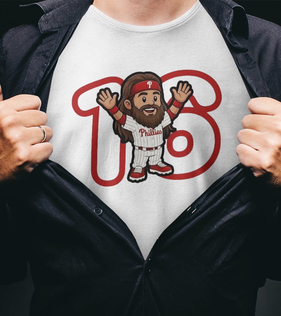 Brandon Marsh 16 Cartoon Philadelphia Phillies Baseball Player MLB 2026 T-Shirt