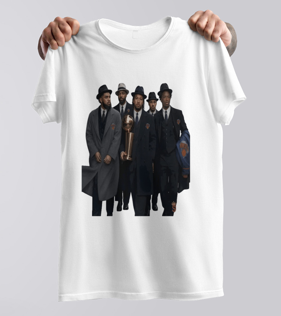 Knicks Mafia New York Knicks Players Suits Championship Trophy T-Shirt