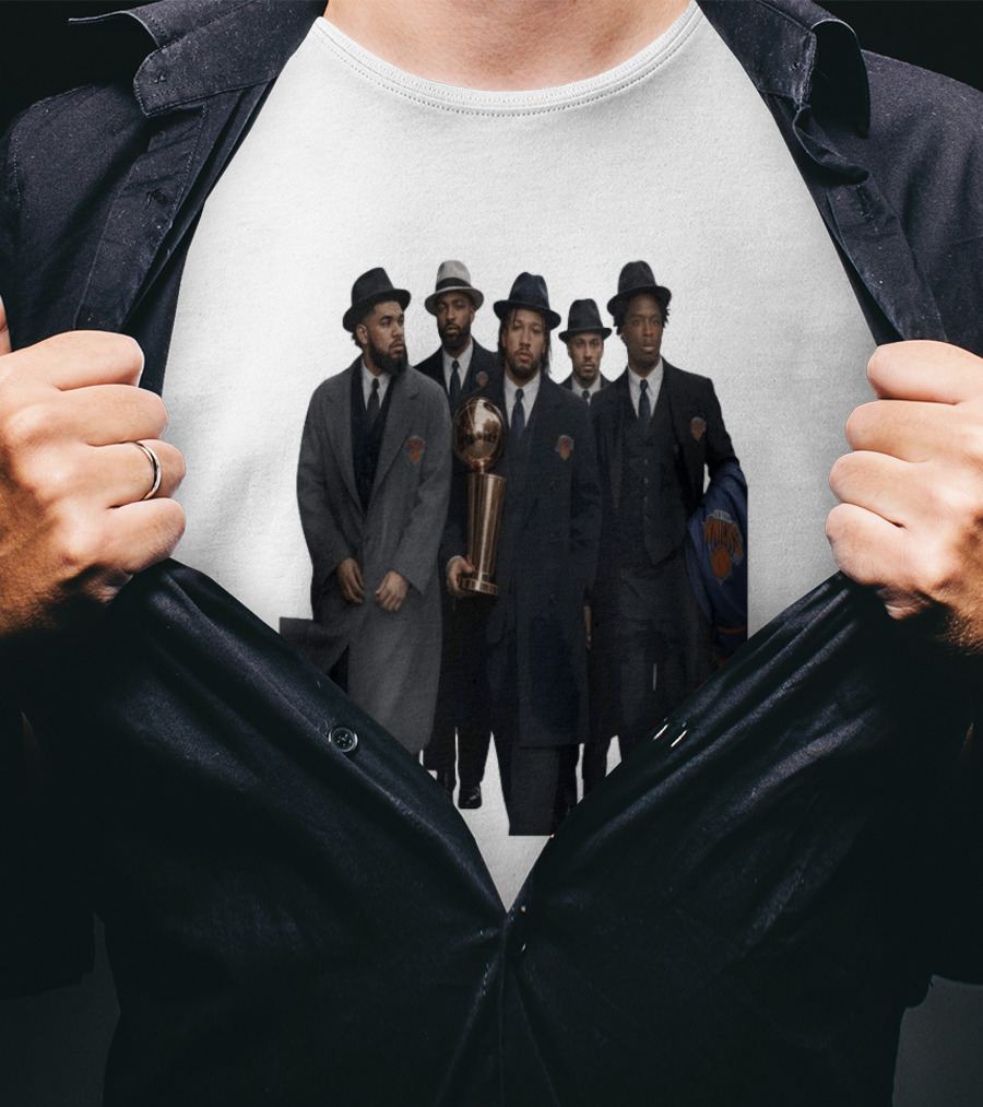 Knicks Mafia New York Knicks Players Suits Championship Trophy T-Shirt