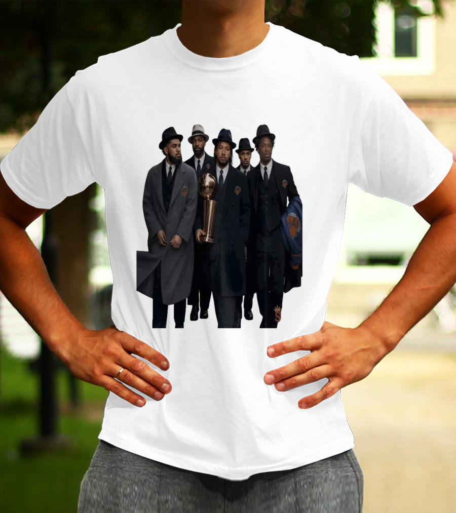 Knicks Mafia New York Knicks Players Suits Championship Trophy T-Shirt