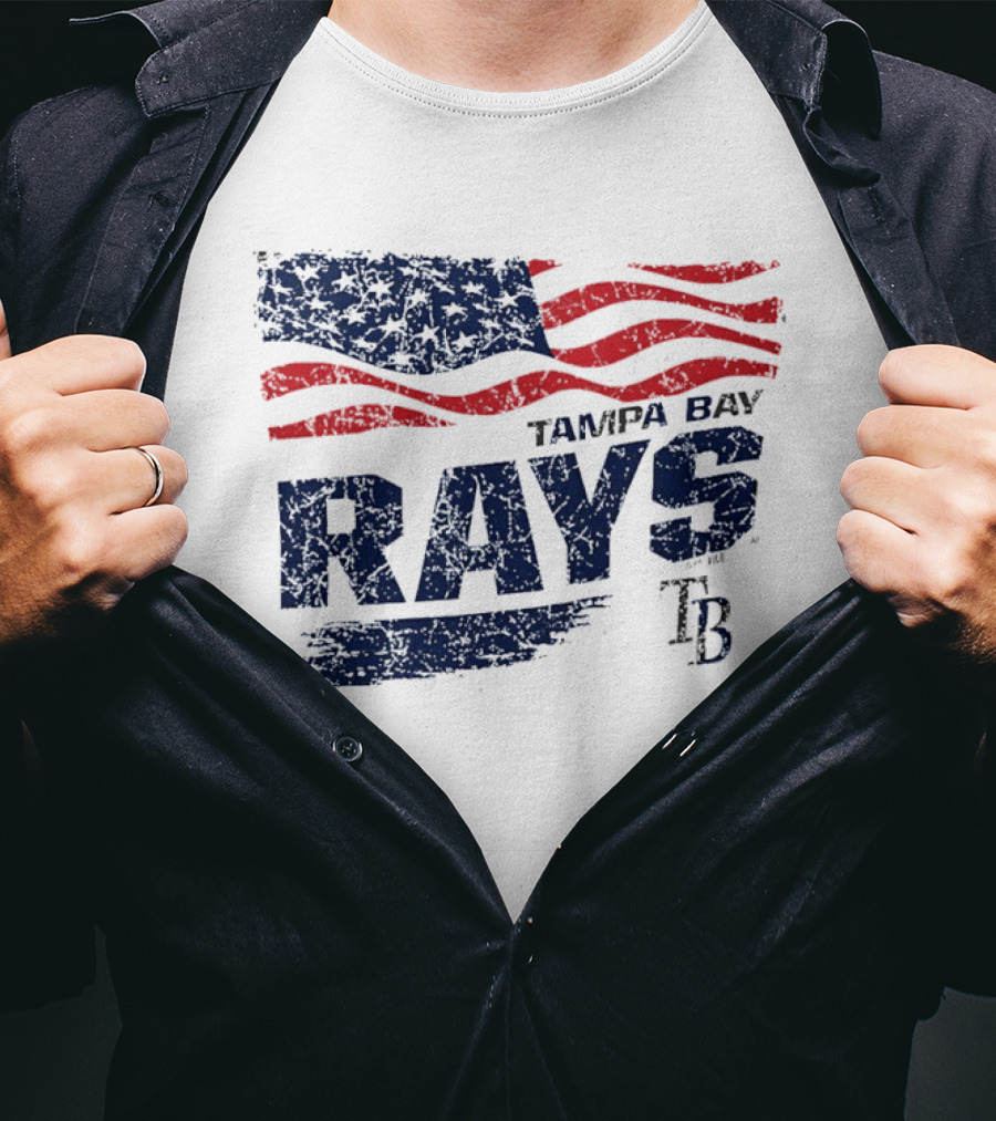 Tampa Bay Rays 4th Of July American Flag T-Shirt
