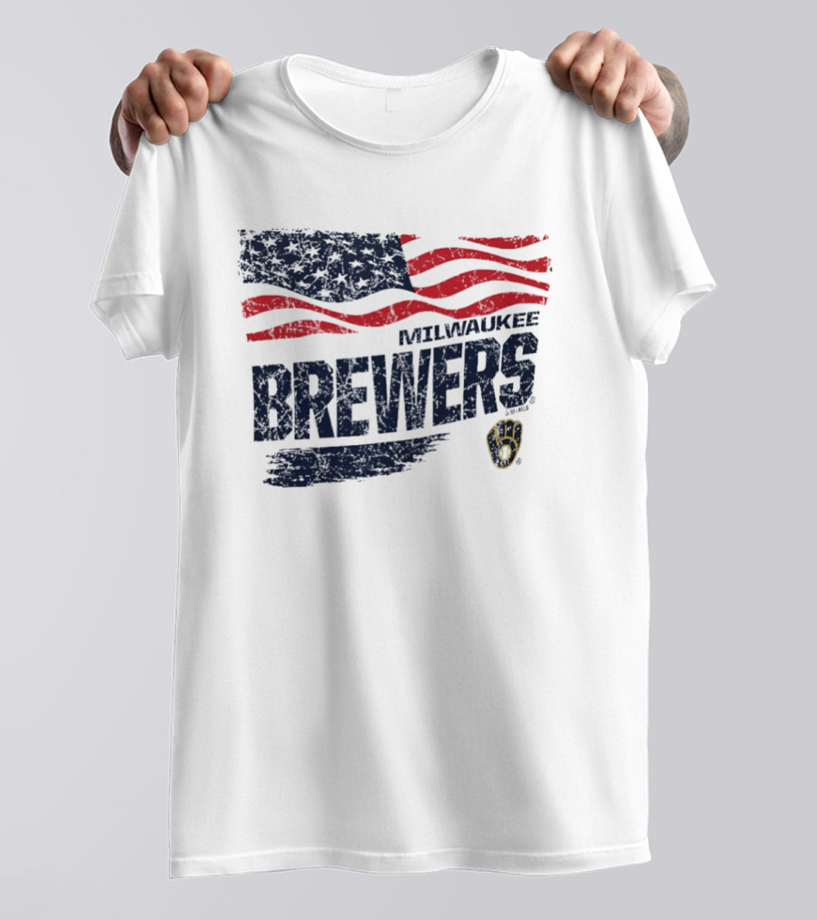 Milwaukee Brewers 4th Of July American Flag Celebration T-Shirt