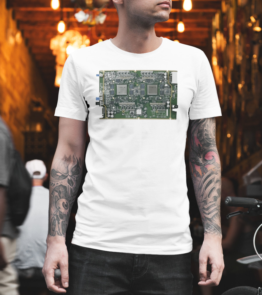 Tesla HW4 Brain Circuit Board Computer Chip Technology T-Shirt