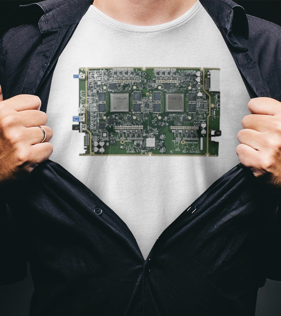Tesla HW4 Brain Circuit Board Computer Chip Technology T-Shirt