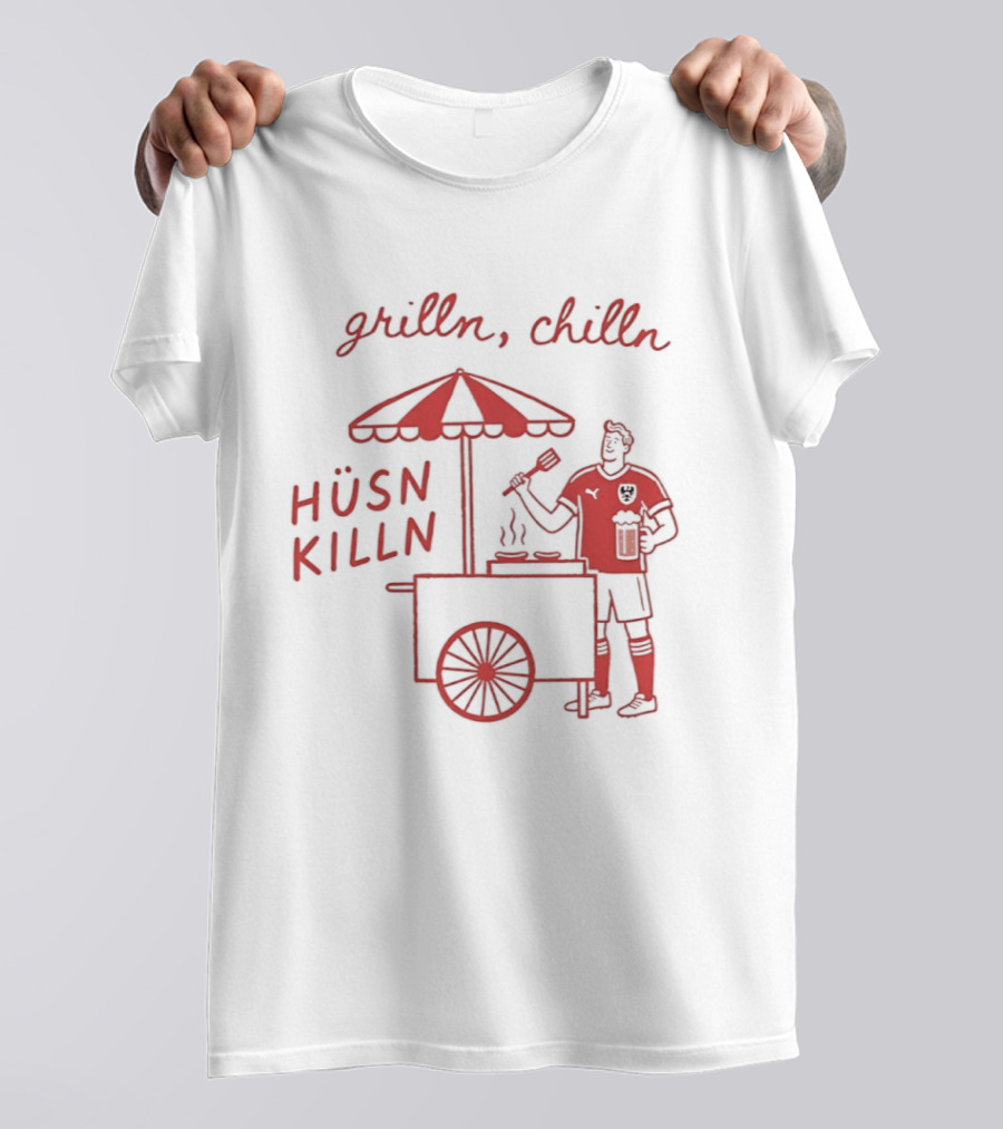 Grilln Chilln Hüsn Killn Austria National Football Team Iconic BBQ T-Shirt
