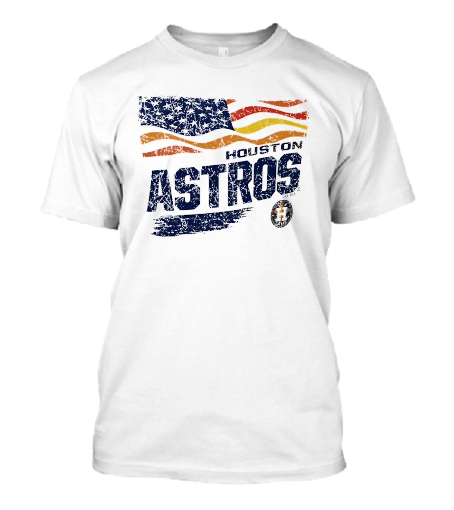 Houston Astros 4th Of July Waving American Flag Anniversary Celebration T-Shirt