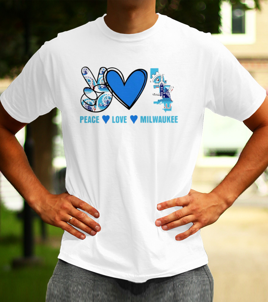 Peace Love Milwaukee Wisconsin City Pride Travel T-Shirt