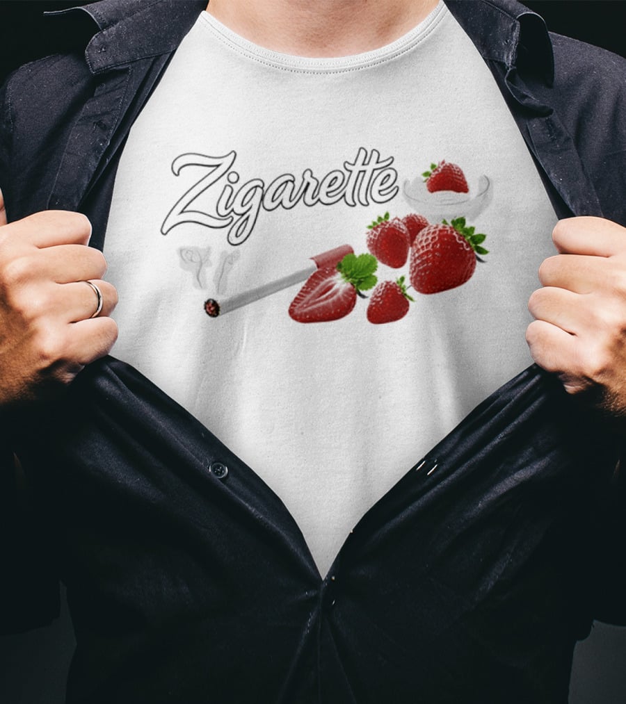 Zigarette Strawberry Cigarette Fruit Smoke Red Berries T-Shirt
