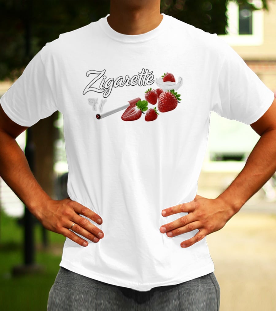 Zigarette Strawberry Cigarette Fruit Smoke Red Berries T-Shirt