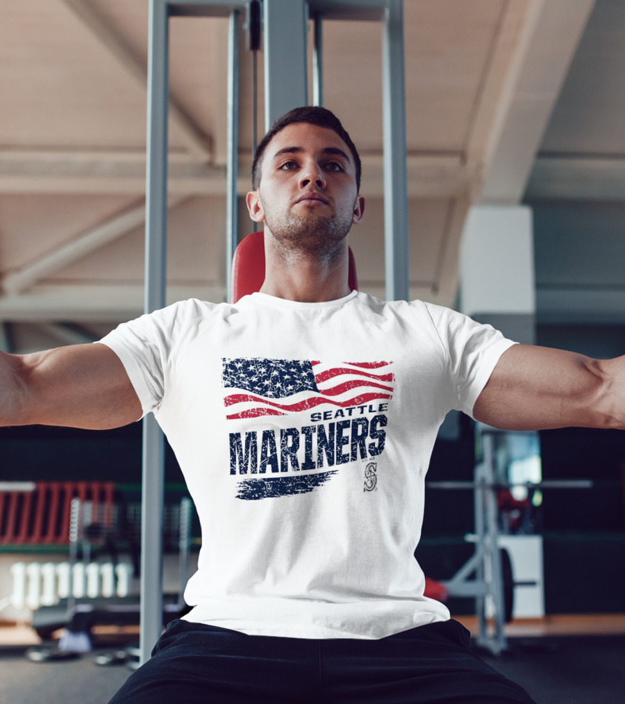Seattle Mariners Fourth Of July American Flag Celebration T-Shirt