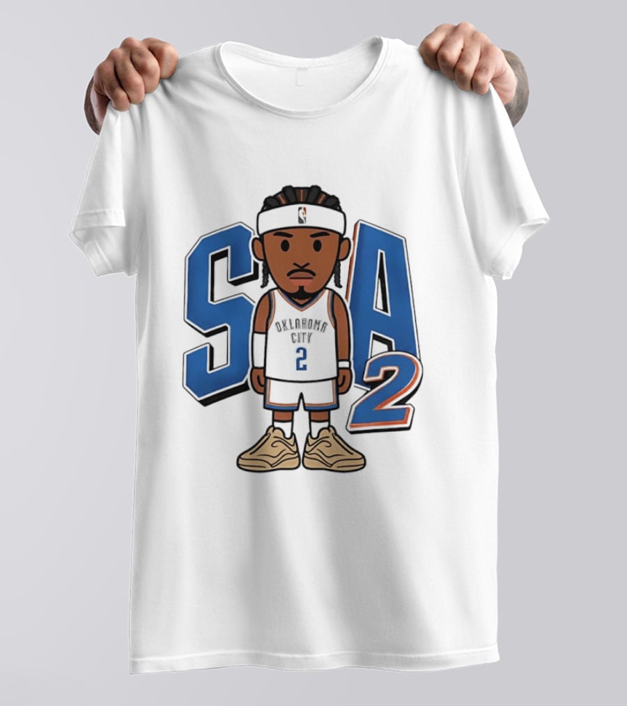 SGA Shai Gilgeous Alexander Oklahoma City Thunder SA 2 Cartoon T-Shirt