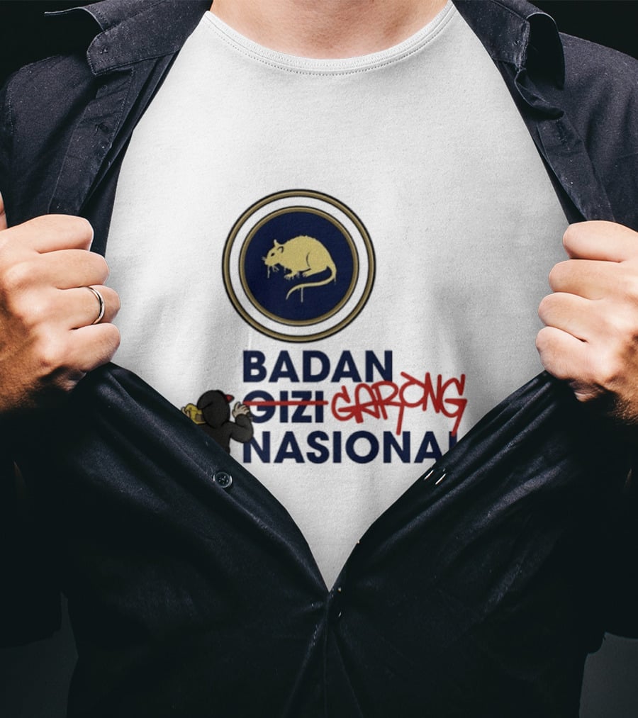 Badan Gizi Garong Nasional Indonesia Rat Symbol Satire T-Shirt