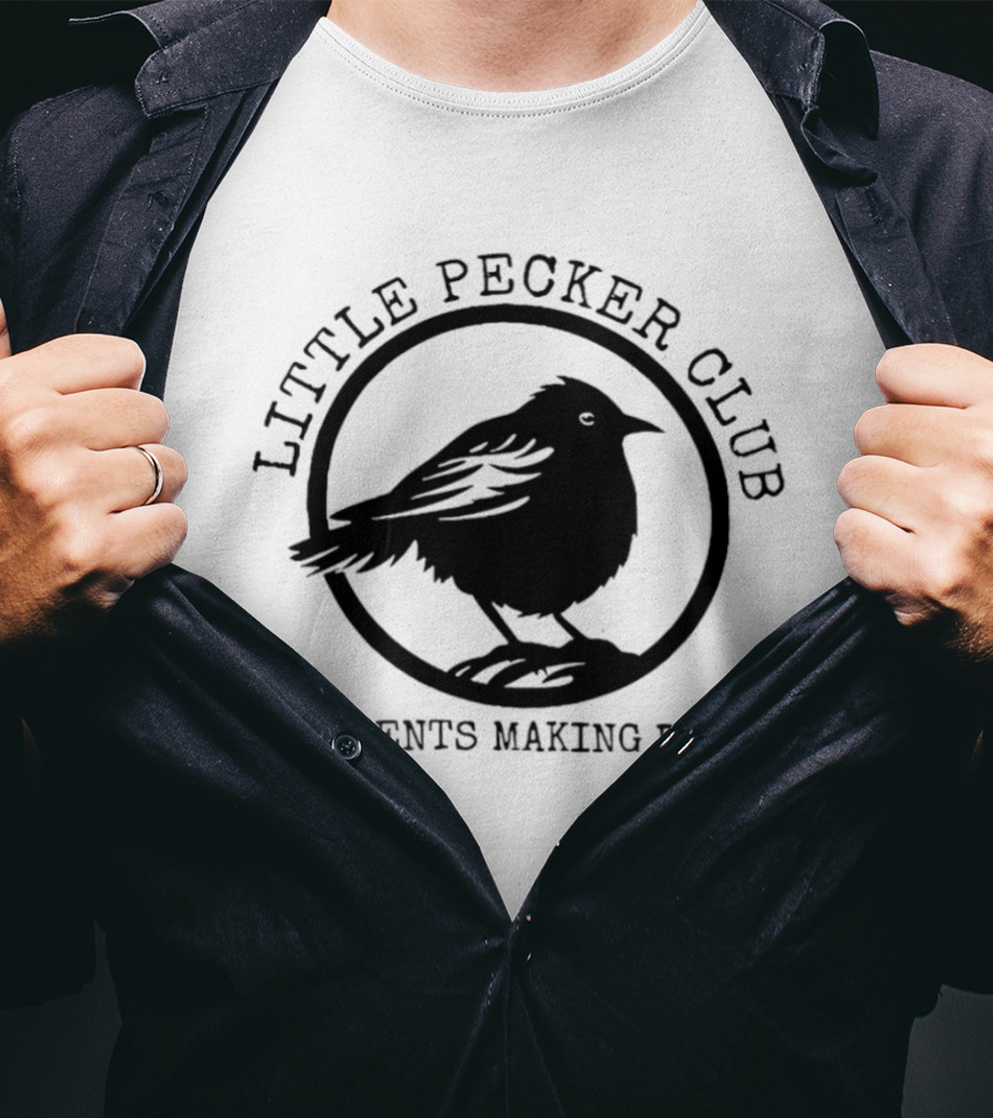 Little Pecker Club Lil' Gents Making Dents Bird Silhouette Circle T-Shirt