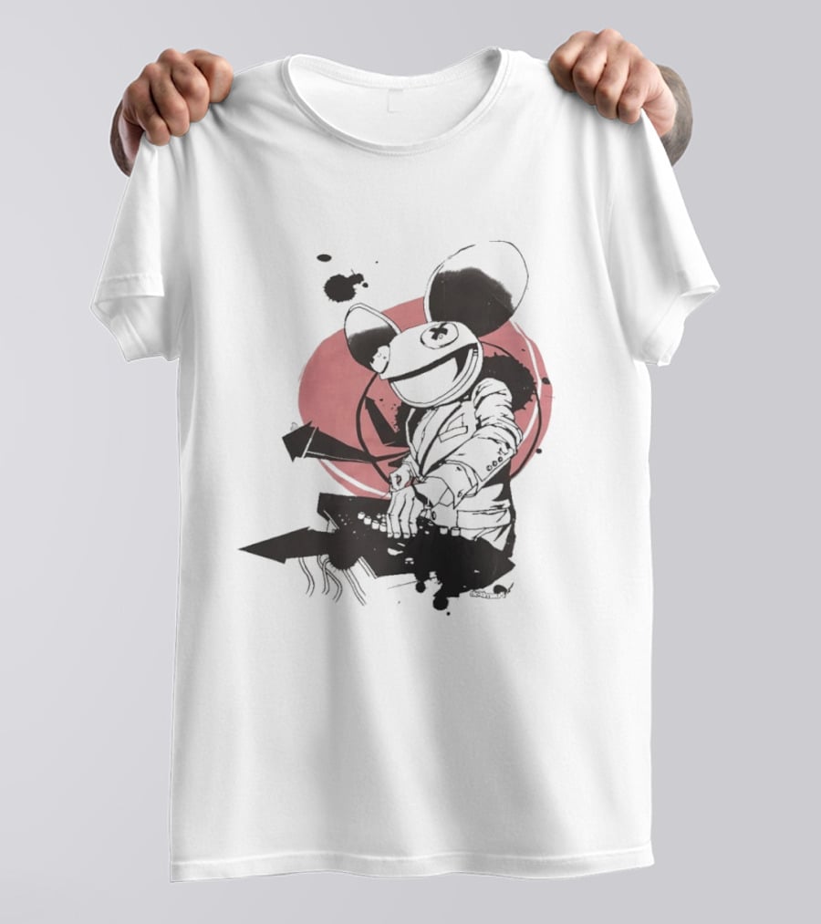 Deadmau5 DJ Music Icon With Pink Circle And Black Abstract T-Shirt