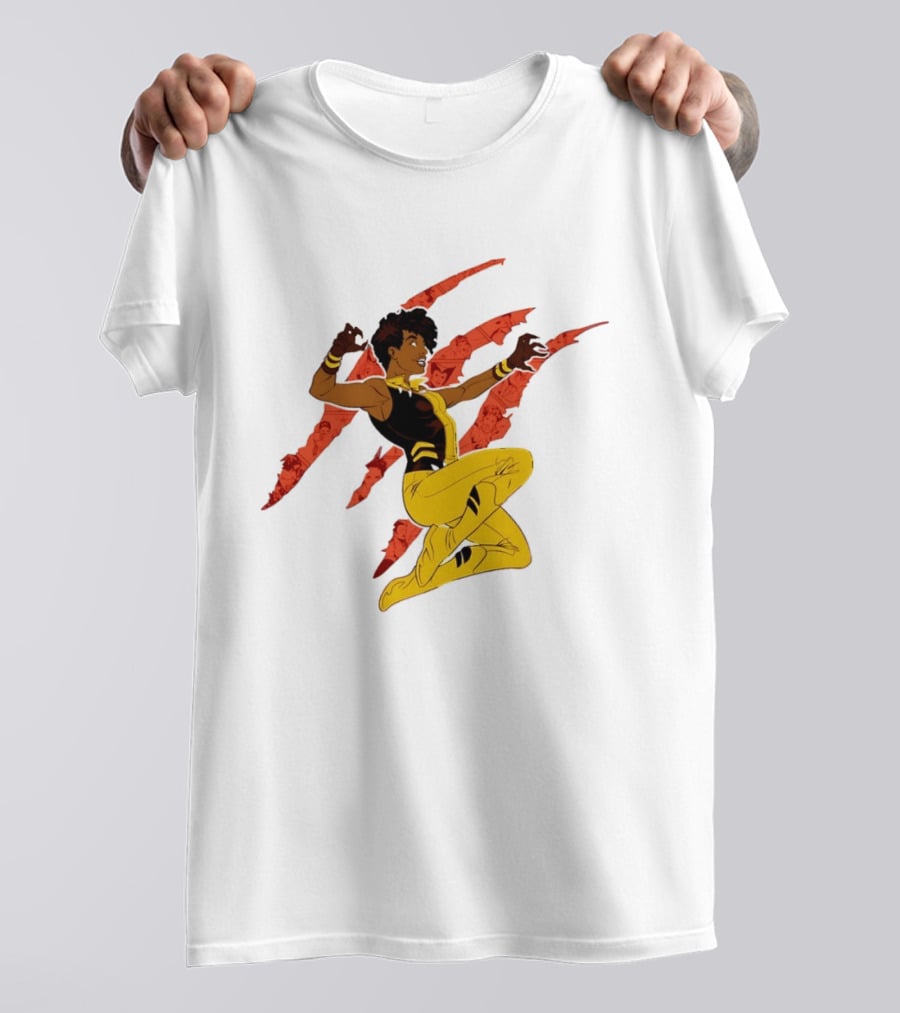 Superhero Vixen DC Comics Heroic Action Scratches T-Shirt