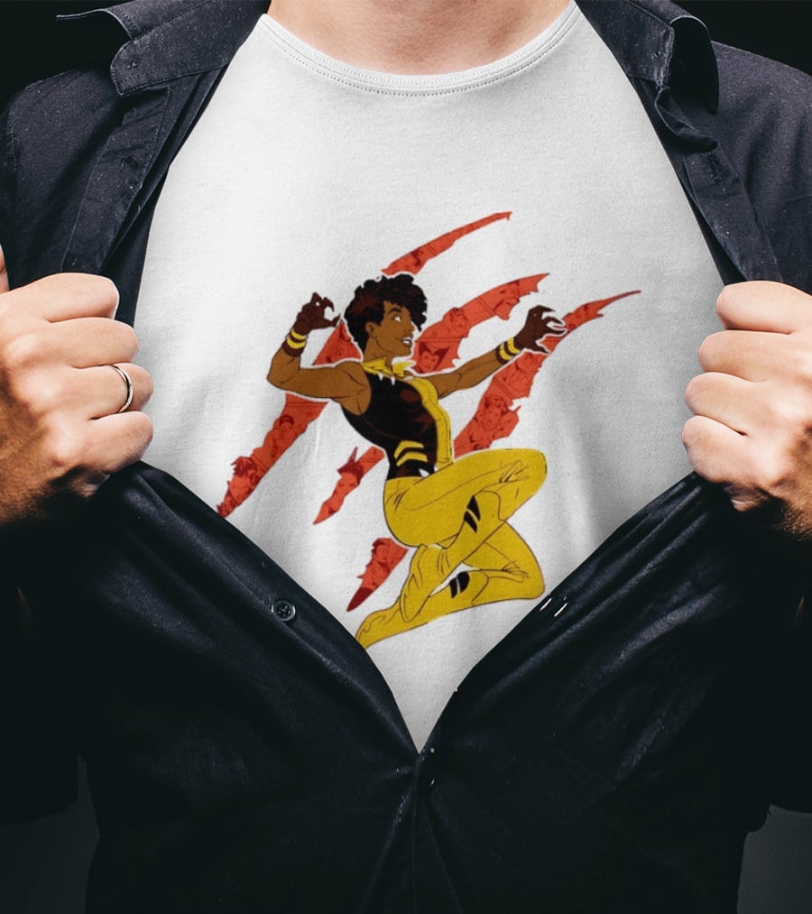 Superhero Vixen DC Comics Heroic Action Scratches T-Shirt