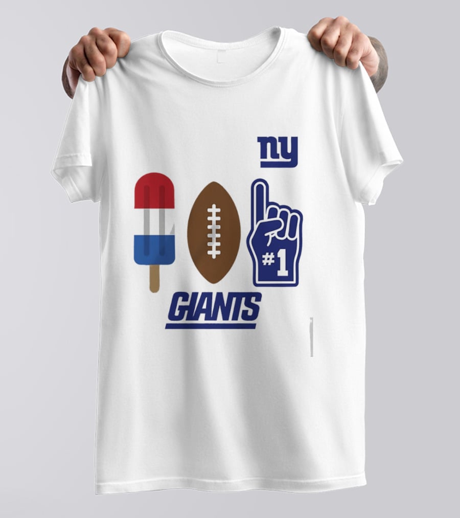New York Giants Popsicle Football Foam Finger #1 Americana Pop 2026 Season T-Shirt